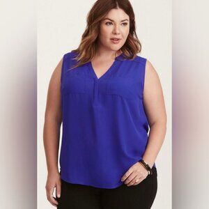 Torrid Womens Georgette Pocket Tank Top Cobalt Blue